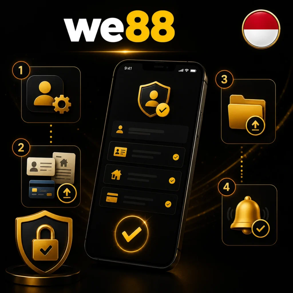 We88 KYC verification with secure document upload, Indonesia flag and official logo.